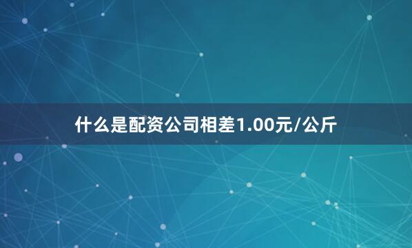 什么是配资公司相差1.00元/公斤